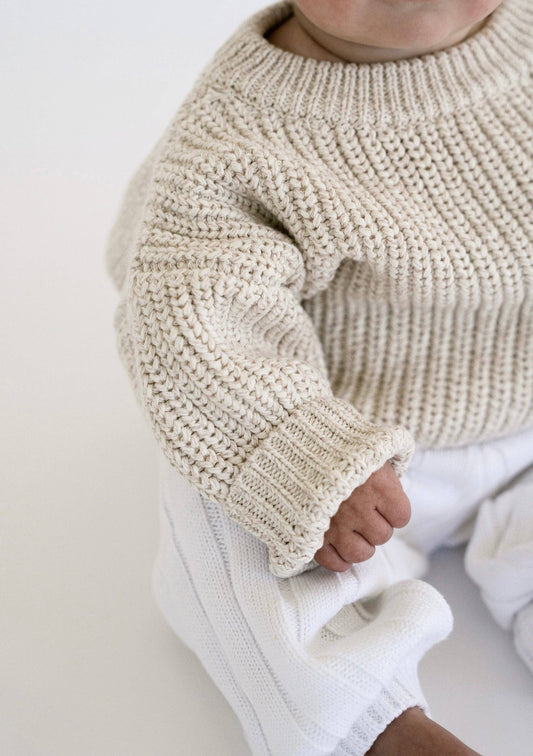 ‘Oatmeal’ Chunky Knit Sweater: 1/2 y